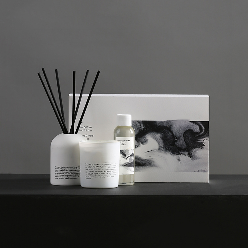 Candle supplier customized own brand Luxury scented candle and diffuser gift set with private design